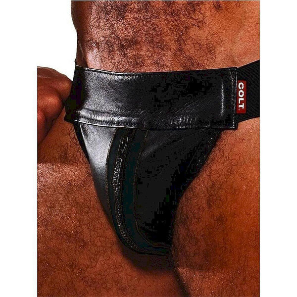 Colt Leather Zip Jock - Black