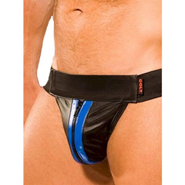 Colt Leather Zip Jock - Blue