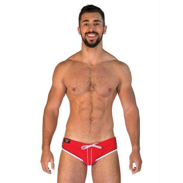 Mister B URBAN Long Beach Swim Brief Red