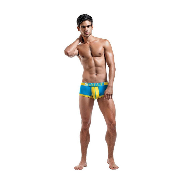 Male Power Attacker Mini Short Trunk Boxer blau/gelb