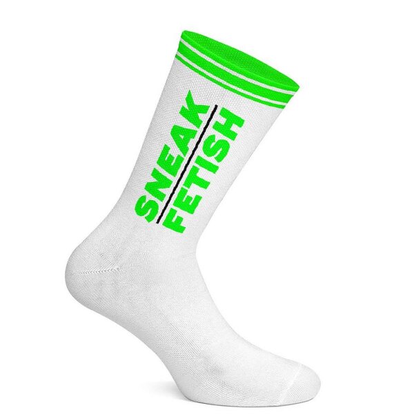 Sneak Freaxx Sneak Fetish Socks White Neon Green One Size