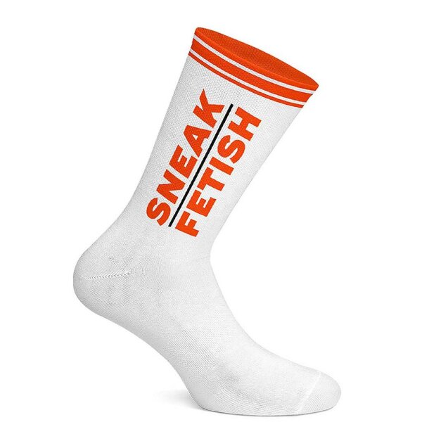 Sneak Freaxx Sneak Fetish Socks White Neon Orange One Size