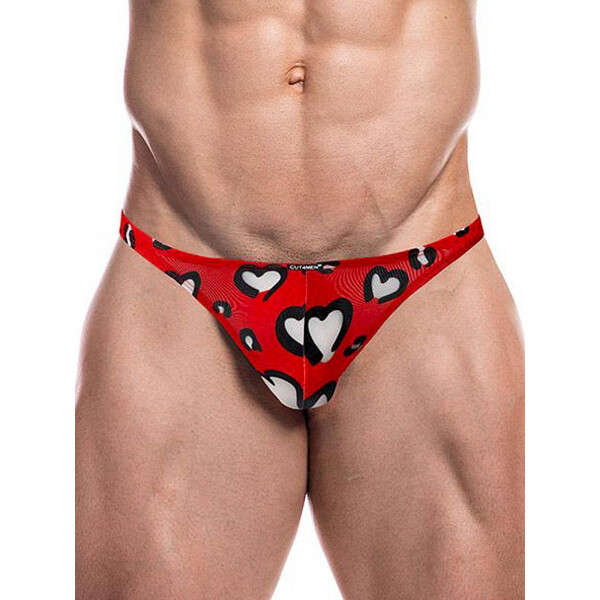 Cut4Men Brazilian Brief Underwear Red/Hearts