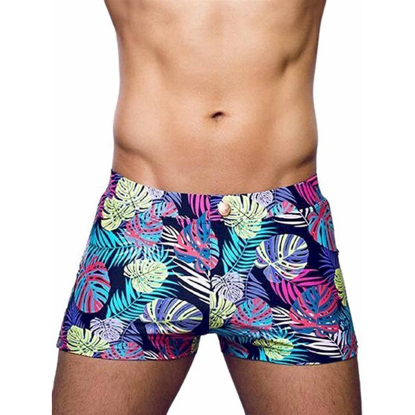 2Eros Print Bondi Bar Beach Swim Trunks Monstera Black (Series 2)