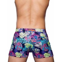 2Eros Print Bondi Bar Beach Swim Trunks Monstera Black (Series 2)