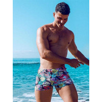 2Eros Print Bondi Bar Beach Swim Trunks Monstera Black (Series 2)