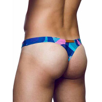 2Eros Print Swim Thong V80 Kai Blue XL