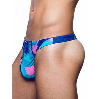 2Eros Print Swim Thong V80 Kai Blue XL