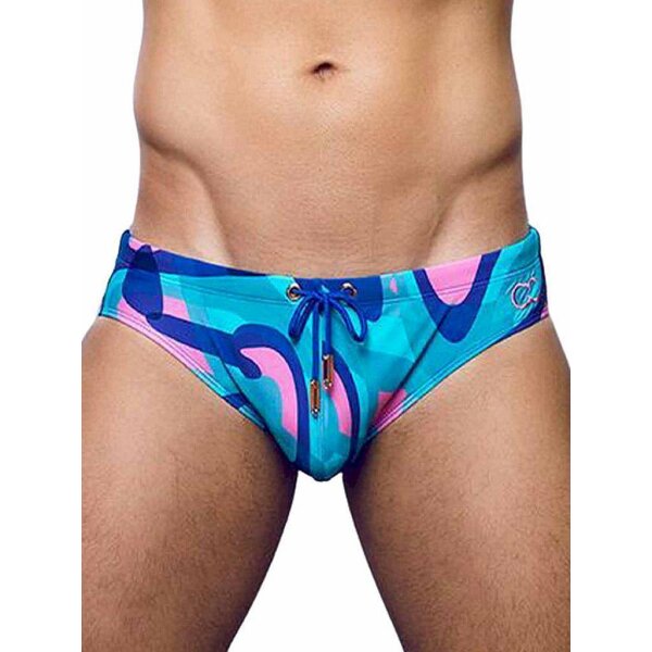 2Eros Print Swim Briefs V10 Kai Blue