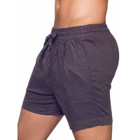 2Eros Breezy Classic Linen Shorts Dark Gray