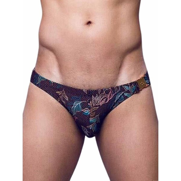 2Eros Print Swim Thong VB80 BLK Label