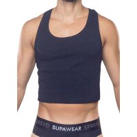 Supawear Ribbed Cropped Singlet Tank Top Black