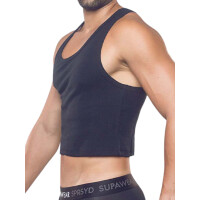 Supawear Ribbed Cropped Singlet Tank Top Black