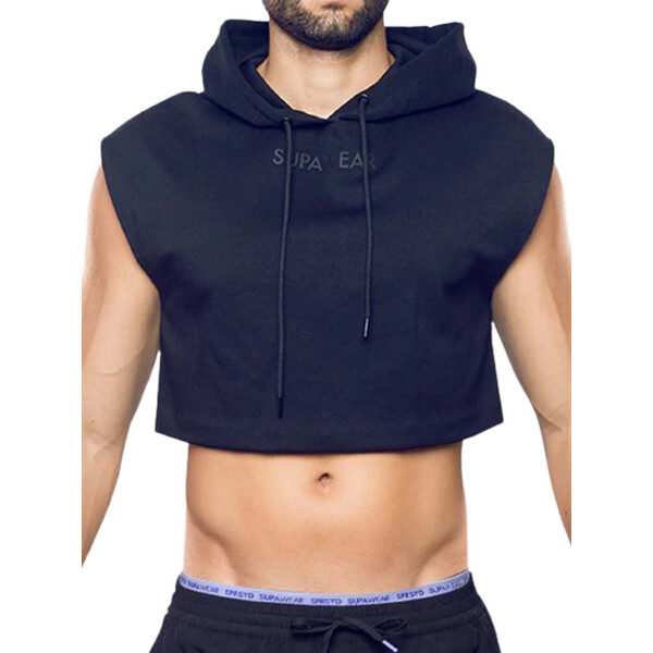 Supawear Cropped Hoodie Black