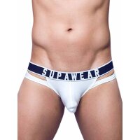 Supawear Ribbed Slashed Brief Underwear White