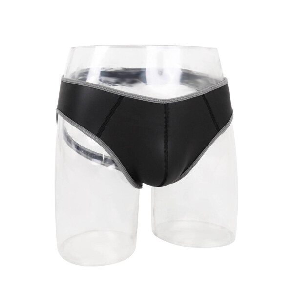 Rude Rider Neoprene Brief Open Back Bottoms Black/Grey