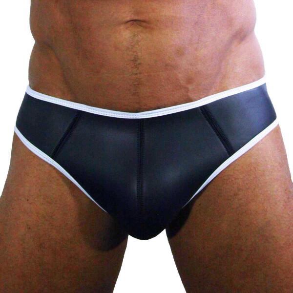 Rude Rider Neoprene Brief Open Back Bottoms Black/White