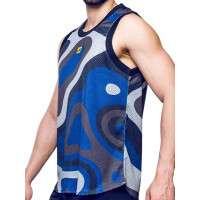 Supawear Mesh Jersey Tank Top Blue Print Combo