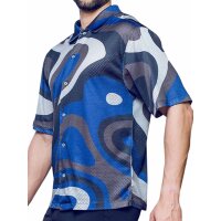 Supawear Short Sleeve Mesh Shirt Blue Combo Print