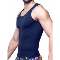 Supawear Ribbed Slashed Singlet Tank Top Black