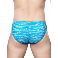 2Eros V20 Print Swim Brief Swimwear Manrope Blue