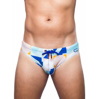 2Eros Print Swim Briefs V10 Insignia Turquoise