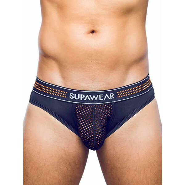 Supawear Neon Mesh Brief Underwear - Neon Orange