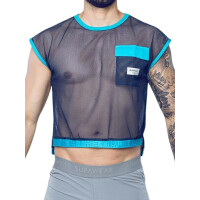 Supawear Neon Mesh Top Navy Blue