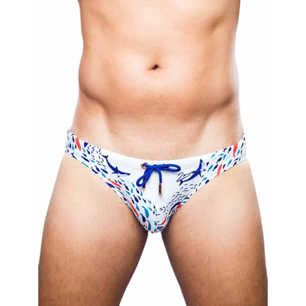 2Eros Print Swim Briefs V20 Swimwear Seascape White