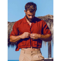 2eros Cropped Linen Shirt Bombay Brown