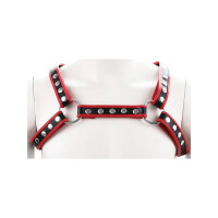 Bulldog Chest Harness Leatherette Black/Red