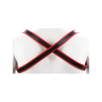 Bulldog Chest Harness Leatherette Black/Red